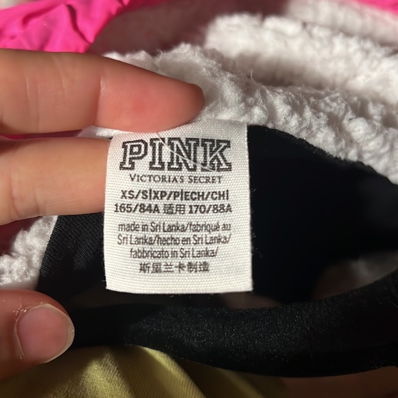 Victoria's Secret Pink Sherpa Lined Hood Anorak Windbreaker Jacket - Picture 4 of 6